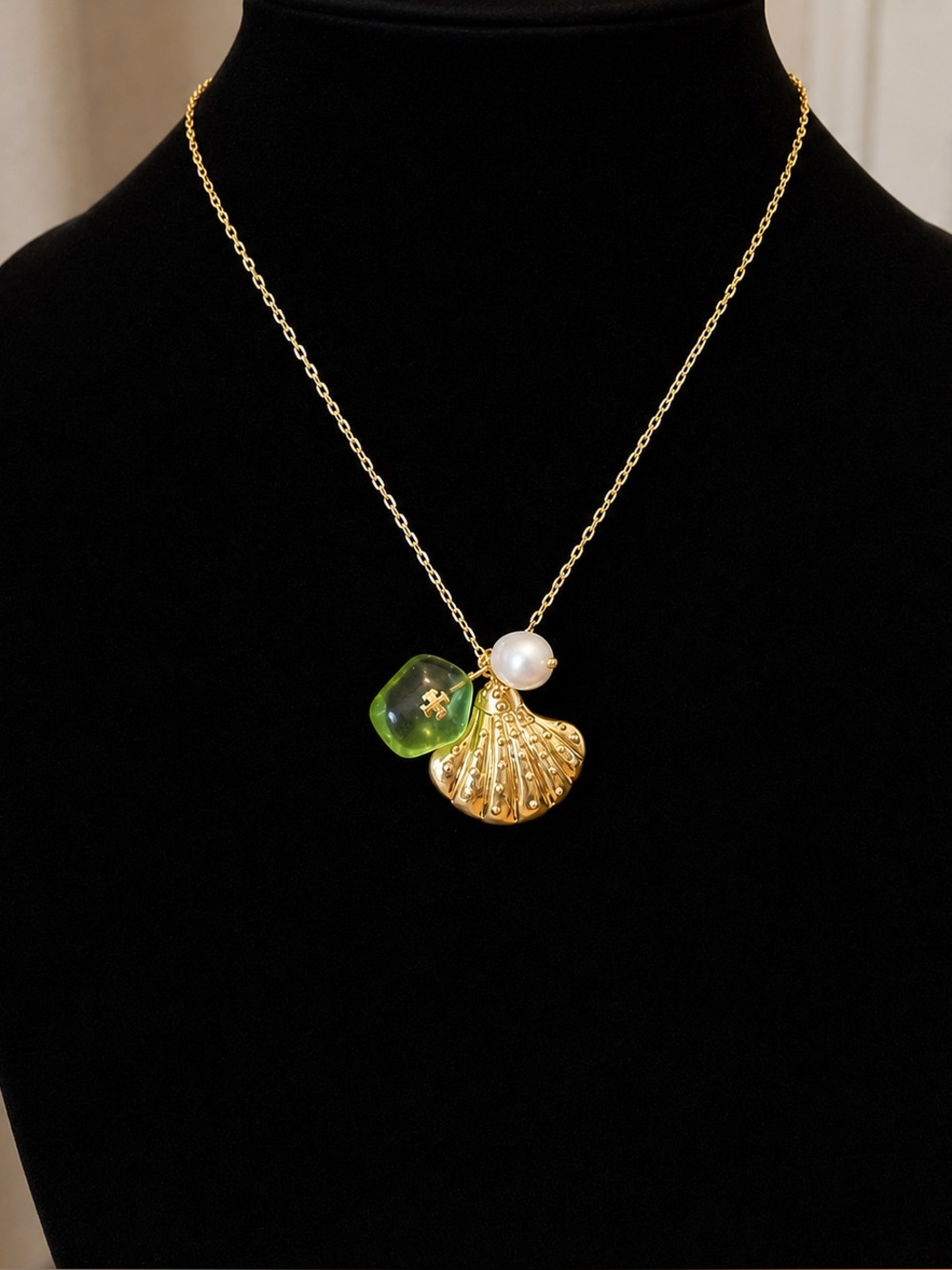 Tory Burch Sea of Dreams Gold & Green Necklace